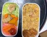 レンジ簡単さっぱり味噌レモン風味炒飯弁当作り方16写真