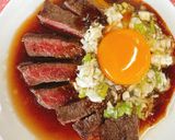 焼肉生だれでランプステーキねぎたまソース作り方9写真