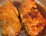 とろ～り月見のせ♪ピリ辛照り焼きチキン作り方4写真