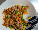 レンジ簡単洋風キムチチリ味オムライス弁当作り方4写真
