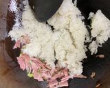 今日の焼き飯　ベーコン、ハム、レタス作り方2写真