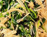 レンジで3分！豆苗とエノキの塩昆布和え作り方5写真