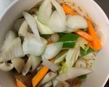 お一人様簡単洋風甘辛オイ梅味豆腐野菜炒め作り方12写真