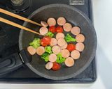 魚肉ソーセージと彩り野菜のふわたまソテー作り方3写真