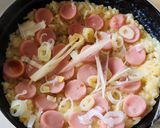 身近な食材だけで魚肉ソーセージ炒飯レンジ作り方2写真