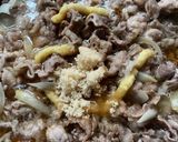 牛豚丼(温玉のせ)作り方5写真