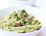 濃厚【タコと青唐辛子のジェノベーゼパスタ作り方4写真