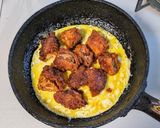 鶏唐揚げの照り焼き卵とじ作り方6写真