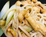 長ネギ＆薄揚げのキツネ焼きうどん作り方3写真