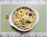 簡単夕飯昼食小松菜しめじクリームパスタのグラタン作り方9写真