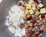 ヨウサマの減塩おやじのさつま芋&栗ご飯作り方2写真