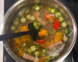 夏野菜とオクラの簡単春雨スープ作り方5写真