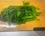 ガリバタほうれん草ソテー温泉卵添え作り方3写真