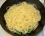 豚肉とごぼうと小松菜のパスタ作り方9写真