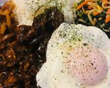 ブラックカレー●月見ポークカレープレート作り方4写真