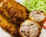 ＼豚肉1枚で！／ミルフィーユチーズカツ作り方8写真