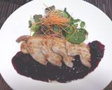 超簡単！豚バラ肉のブルーベリーソース添え作り方4写真