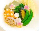 蓬麩・春野菜と海老の焚き合わせ作り方7写真