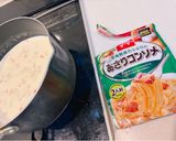 あさりコンソメパスタソースでクラムチャウダー作り方4写真