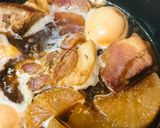 豚うで肉ブロックの角煮丼作り方3写真