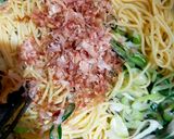 長ネギと鰹節のパスタ作り方3写真
