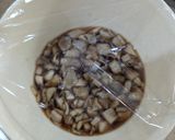ヘルシー！豆腐と鶏卵のレンジ蒸し～舞茸餡作り方3写真
