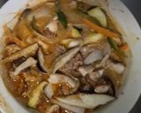 お一人様簡単洋風ウスターキムチ味根菜青椒肉絲風作り方15写真