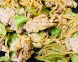 粉末焼きそばのシンプルな豚キャベオムそば作り方2写真