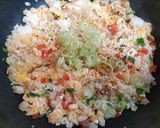 簡単昼食・夕飯！余ったかにとエビの炒飯作り方7写真