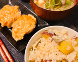 さつまいもと塩昆布の炊き込みご飯作り方3写真