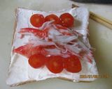 贅沢なエビとクリームチーズトマトサンド😋作り方4写真