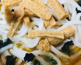 鍋の〆●わかめ＆きざみあげのうどん作り方1写真