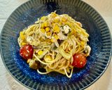 冷製パスタ！夏野菜のクリチ梅ダシダハニー作り方6写真