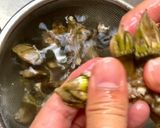 だし不要♪亀の手の味噌汁作り方1写真