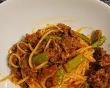 牛肉とアスパラのトマトパスタ作り方6写真