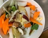 お一人様簡単オイ梅味根菜たっぷり野菜炒作り方12写真