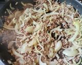 アスパラと挽き肉のデミグラスナポリタン🍝作り方4写真