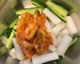 ピリ辛！大根と胡瓜の味噌キムチ和え♪作り方4写真