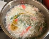 えのき、カニかま、卵白の中華スープ作り方6写真