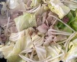 豚バラ肉とキャベツもやし長ネギオイスター作り方4写真
