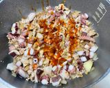 タコ挽肉キムチ丼作り方4写真