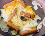 朝食にも簡単！ウインナーの卵とじ作り方2写真