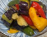 揚げ夏野菜のからし和え♪作り方5写真