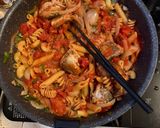 サバ缶とトマト缶チーズ海鮮リゾット風作り方3写真