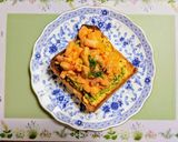 簡単ランチ！アボガドとエビと卵のトースト作り方8写真
