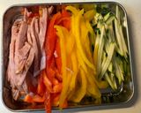 お弁当♡ズッキーニとパプリカの麺つゆ金平作り方1写真