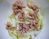 レンジで簡単！ツナキャベツの白だし蒸し作り方3写真