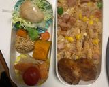 全てレンジ洋風オイきな粉風味炒飯弁当作り方16写真