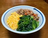 万能肉そぼろで♪時短！簡単！三色丼作り方5写真