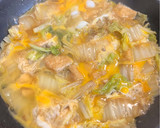 白菜と油揚げの卵とじ作り方5写真